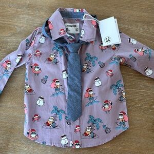 SVRN Code Nordstrom Santa Dress Shirt Boys Toddler
